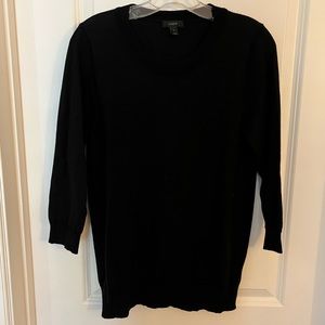 J. Crew ¾ Sleeve Black Sweater